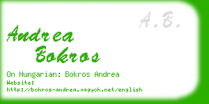 andrea bokros business card